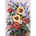 Πίνακας Κεντήματος '' Λουλούδια" διάσταση 35 x 50 cm 14.787 Gobelin-Diamant
