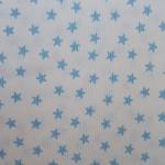Φανέλα χνουδιασμένη 2 όψεων με τυπωμένα σχέδια Αστεράκια για παιδικά κουβερτάκια και σεντόνια Φ. 1.80 μ   100% Βαμβακερό Χρώμα Αστέρι  λευκό-γαλάζιο / Stars white-light blue