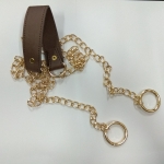 Metal chain with shoulder strap pad(23cm. x 3cm.)(160cm.)(0601) Color Καφέ Χρυσό