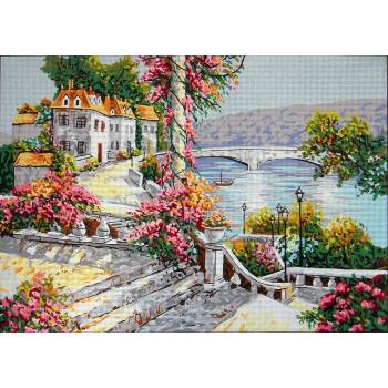 Embroidery Panel "Landscapes" dimension 50 x 70 cm 10.541 Gobelin-Diamant