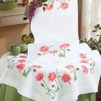 Tablecloth Cotton 80 x 80cm with Stamped Design Cross Stitch No. 2300-166