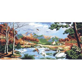 Embroidery Panel "Landscapes" dimension 60 x 125 cm B1310 Gobelin-Diamant