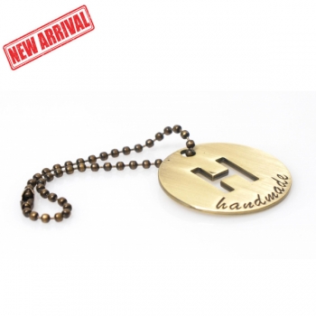 Hanging Metal Label 'Handmade' with Chain, 4cm (ΒΑ000402)