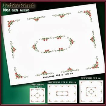 Embroidery Stamped Tablecloth 220 x 150 cm - Cross-stitch No 20